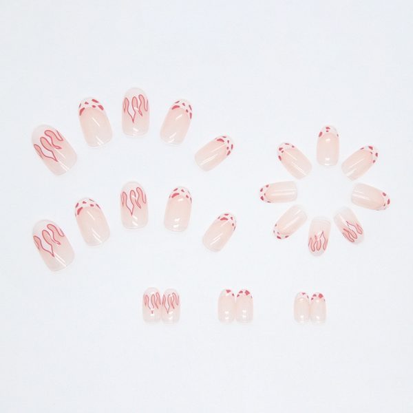 Flame French Tip Medium Nails - Image 3