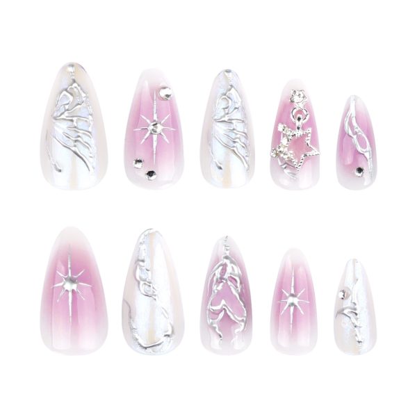 3D Aurora butterfly Medium Nails - Image 2