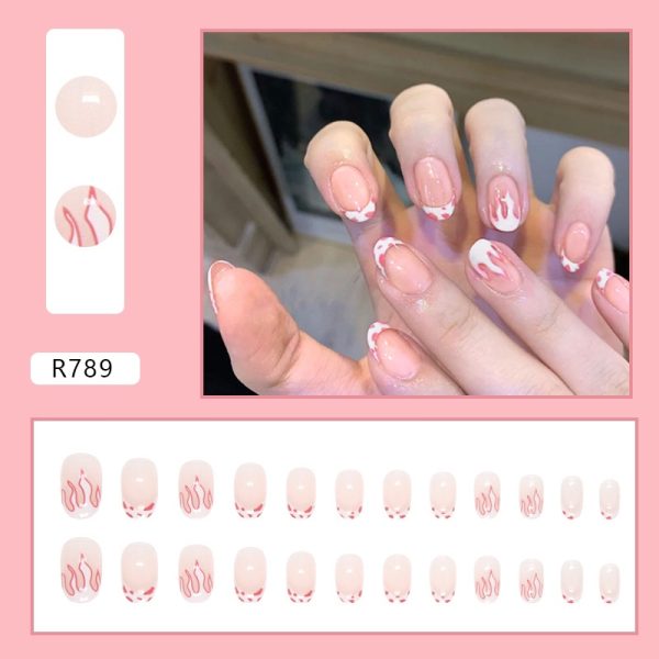 Flame French Tip Medium Nails - Image 5