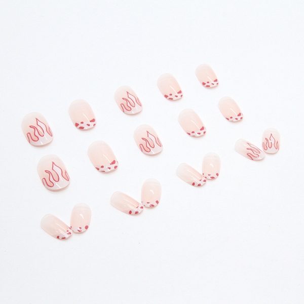 Flame French Tip Medium Nails - Image 2