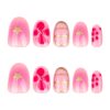 Hot Pink Flower Short Nails - Image 2