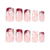 Daisy French Tips Short Nails - Image 2