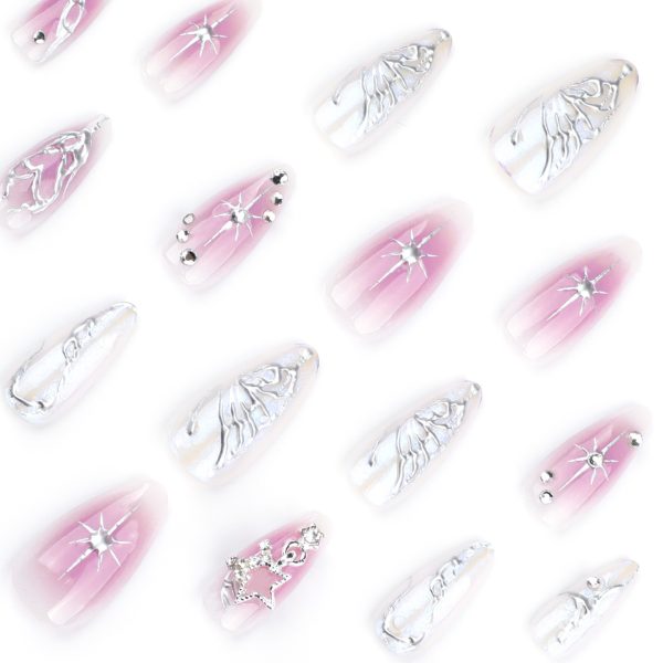 3D Aurora butterfly Medium Nails - Image 3