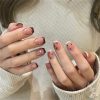Red and White star Short Nails