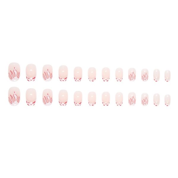 Flame French Tip Medium Nails - Image 4