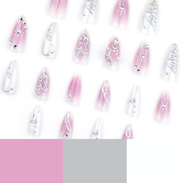 3D Aurora butterfly Medium Nails - Image 4