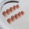 Pink French Tips Short Nails - Image 3