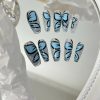 H4 Blue butterflies have long nails Handmade