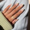 M16 Nude flower French Medium Nail
