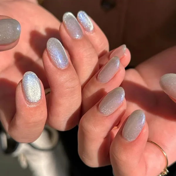 Auroral Light Blue Short Summer Nails
